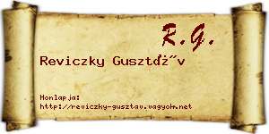 Reviczky Gusztáv névjegykártya